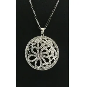 NOELANI Kette Flower Circle Swarovski Kristalle 80cm Messing rhodiniert Sale