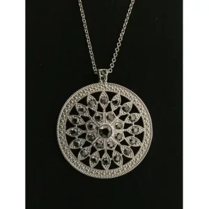 Abverkauf NOELANI Kette Royal Mandala Swarovski Kristalle 80cm Messing rhodiniert