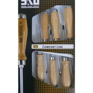 SKG Profi Comfort Line Holz+ Sechskant Schraubendreher-Satz PH1+PH2 6-tlg. Heißes Angebot