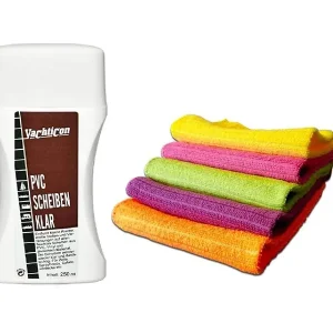 Yachticon PVC Scheiben Klar Reiniger 250 ml mit 5er Set Microfaser Tücher Direkt Vom Hersteller