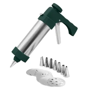 Online Kaufen DAY Kekspresse 17-tlg. Edelstahl Green Garnierspritze 8 Spritztüllen 8 Keksdisks