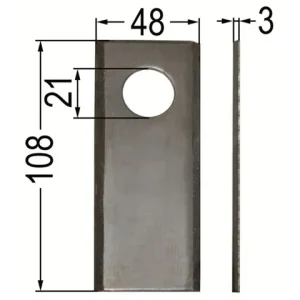 Klinge gerade 108 x 48 x 3, Ø = 21 mm Kracherpreis