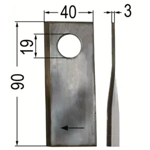Klinge gedreht li. 90 x 40 x 3 Ø = 19 mm Beliebt