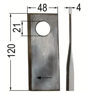 Klinge gedreht re. 120 x 47 x 4, Ø = 21 mm Beliebt