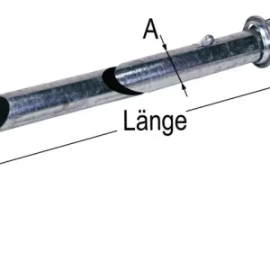 Neue Ware Saugrohr verzinkt 120 x 3000 mit Kugelanschluss