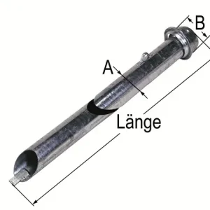 Neuheit Saugrohr verzinkt 150 x 3000 mit Kugelanschluss
