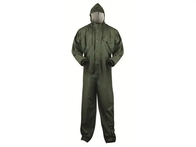 Regenschutz XXL PU Stretch Overalls oliv Schneller Versand