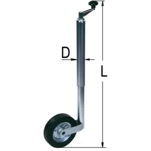 Stützrad zu PKW-Anh. 400 kg, Ø = 60, Hub = 250 mm Echt