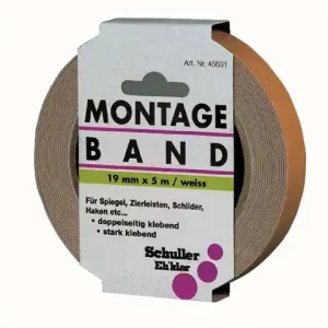 Montageband weiß 19 mm x 5 m Direkt Vom Hersteller