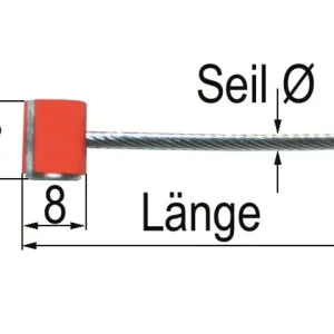 Letzte Chance Seil 2,5mm L=2m mit Quernippel 8x10 PVC