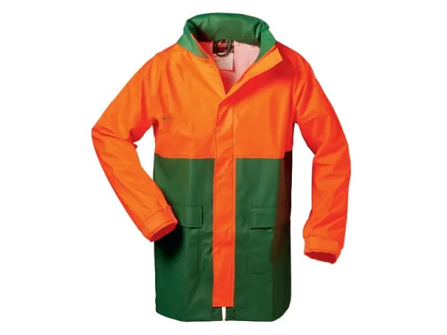 Regenschutz PU Stretch Jacke M grün/orange Schnäppchen