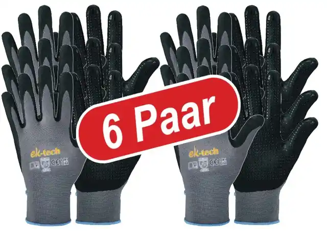 (6 Paar) Handschuh Gr.10 Strick Nitril/PU Begrenztes Angebot