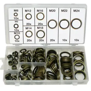 Sortiment Metall-Dichtring mit Gummi-Dichtwulst, 150-tlg Preis Gesenkt