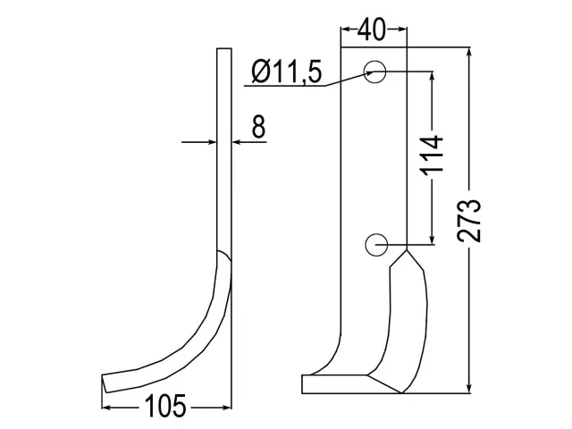 Geprüft Fräsmesser li. zu Howard 9941