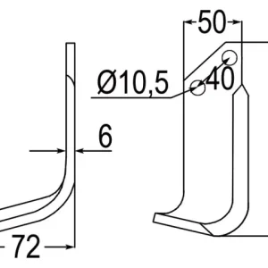 Fräsmesser li. zu B.C.S., Grillo (Pinza), Pasquali, Reform 42304, 7636, 478 Preis Gesenkt
