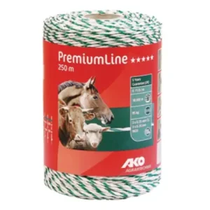 (250 m) AKO Premium-Line, Weidezaunlitze weiß/grün Neuheit