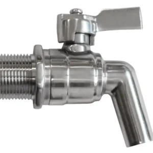 Auslaufkugelhahn 3/4" aus Nirostahl mit Abfüllungsdüse Nirostahlhebel Günstig