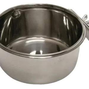 Neue Ware Edelstahlnapf 600 ml, 12 cm Schraubbefestigung für Nager