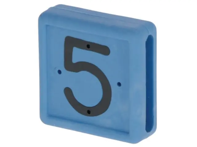 Günstig Fußbandnummer 5, 1-stellig, - blau, 10 St.