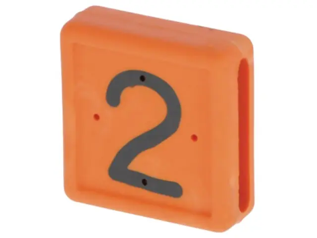 Fußbandnummer 2, 1-stellig, - orange, 10 St. Neuheit