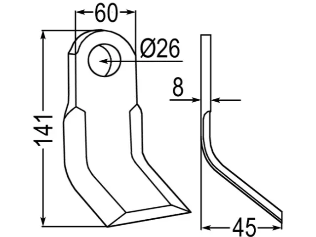 Schneller Versand Y-Messer zu Orsi