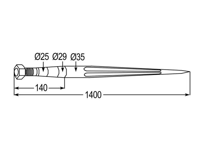 Frontladerzinken zu Agram, Faucheux M22x1,5 Echt