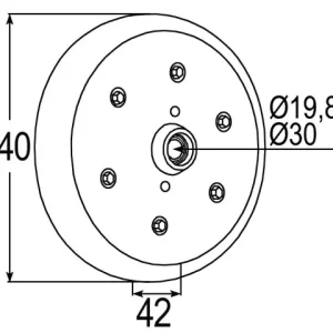Andruckrolle kpl. 250 x 42 mm zu Amazone, Gaspardo, Maschio, Monosem, Pöttinger, Vu.N F06120409 Heißes Angebot