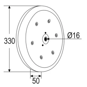 Andruckrolle kpl. 325 x 50 mm zu Amazone, Gaspardo, Kuhn, Maschio, Monosem, Pöttinger, Vu.N 3041070 Sonderaktion
