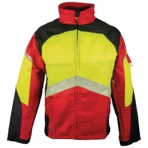 Aktuell Solidur Schnittschutzjacke Authentic rot/gelb Gr L KLASSE 1