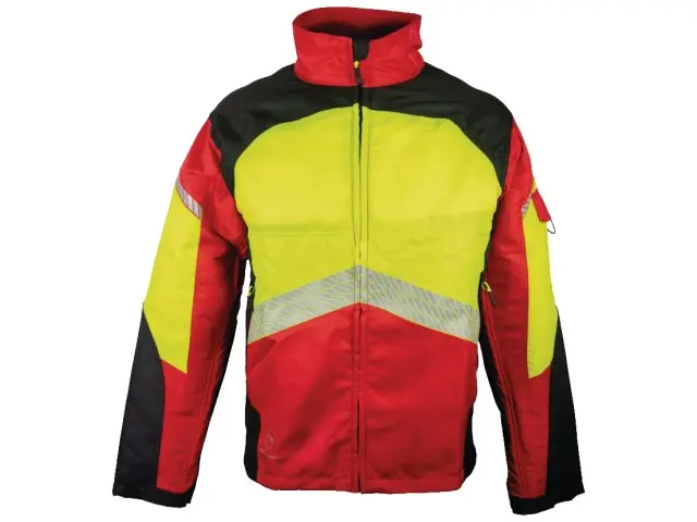 Aktuell Solidur Schnittschutzjacke Authentic rot/gelb Gr L KLASSE 1