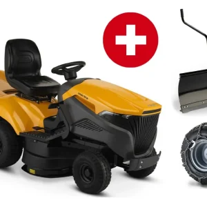 Markenware Stiga Rasentraktor Estate 792 W - Winterpaket mit Schneeschild und Schneeketten