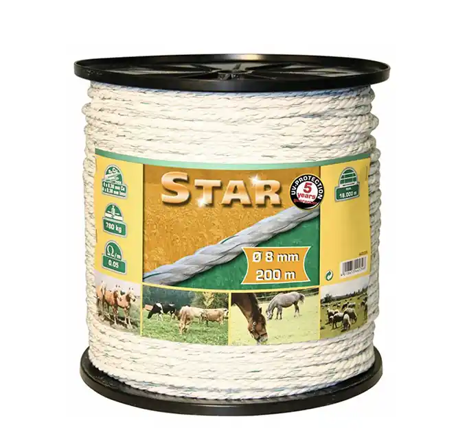 Beliebt Elektroseil "Star-Linie", 6 mm, grün-weiß