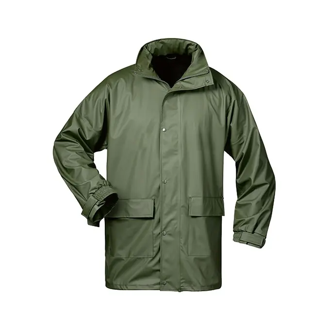 PU-Stretch-Regenjacke, oliv, Gr. M Billig