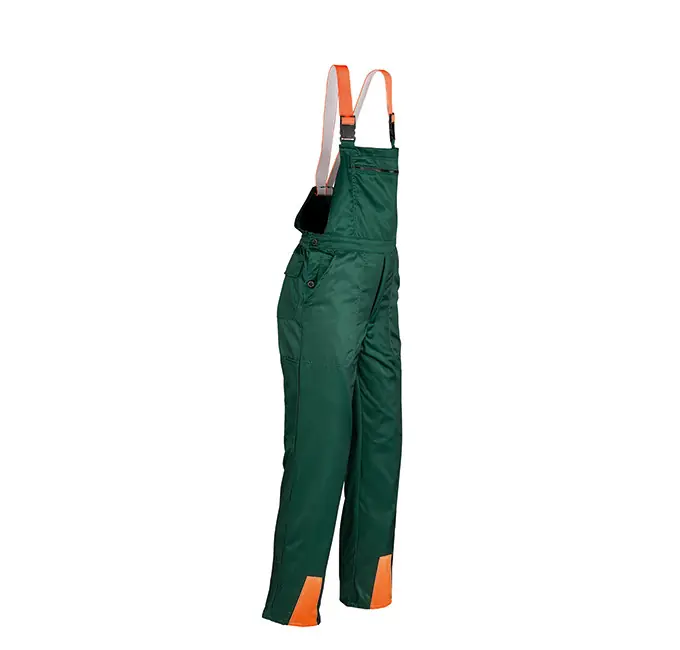 Neue Kollektion Schnittschutz-Latzhose "Classic", Grün/Orange, Gr. 48