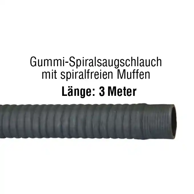 Gummi-Spiralsaug- und Druckschlauch, 125 mm, 3 bar Zertifiziert