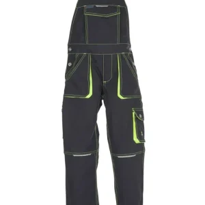 Kinder-Latzhose Junior, anthrazit-gelb, Gr. 134/140 Billig