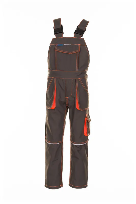 Kinder-Latzhose Junior, oliv-orange, Gr. 110/116 Knallerangebot