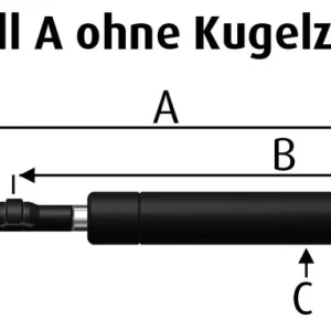 Gasdruckfeder 260 mm lang, 250 N Direkt Vom Hersteller
