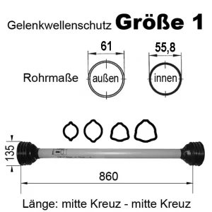 Jetzt Bestellen Gelenkwellenschutz "Gr. 1", 860 mm