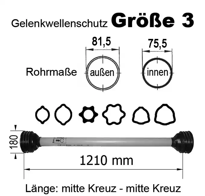 Nur Heute Gelenkwellenschutz "Gr. 3", 1210 mm