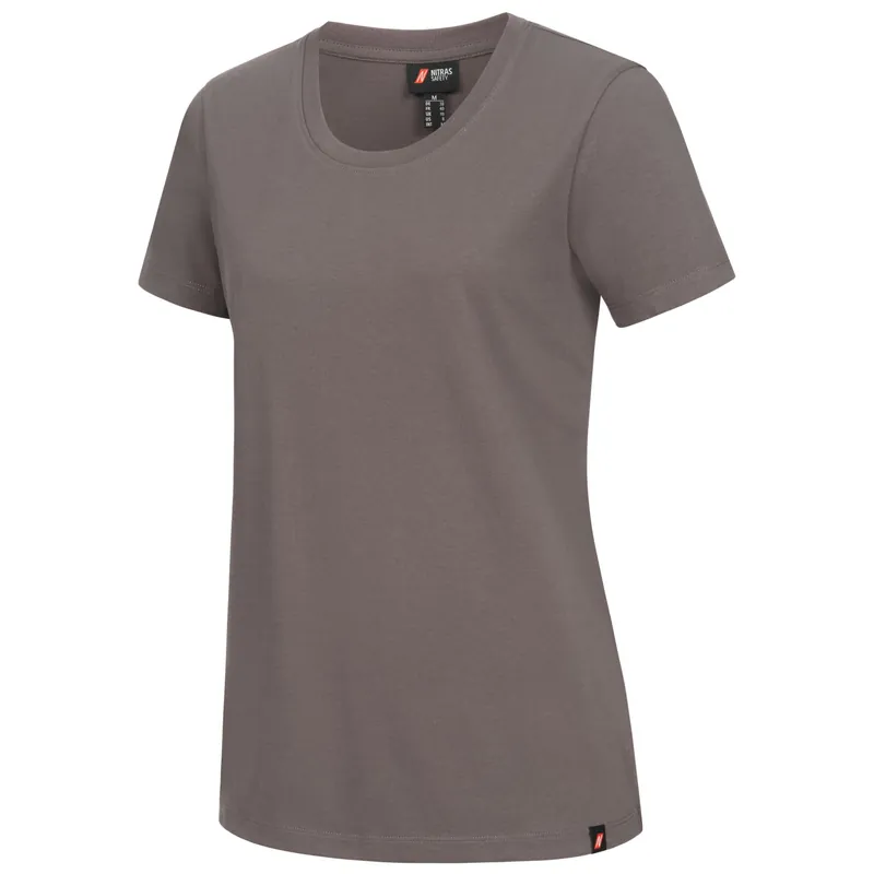 Damen T-Shirt mit Rundhals, Grau, Gr. M Billig