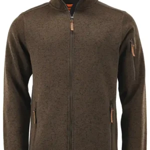 Herren Strickfleecejacke, Dunkelbraun, Gr. L Markenware