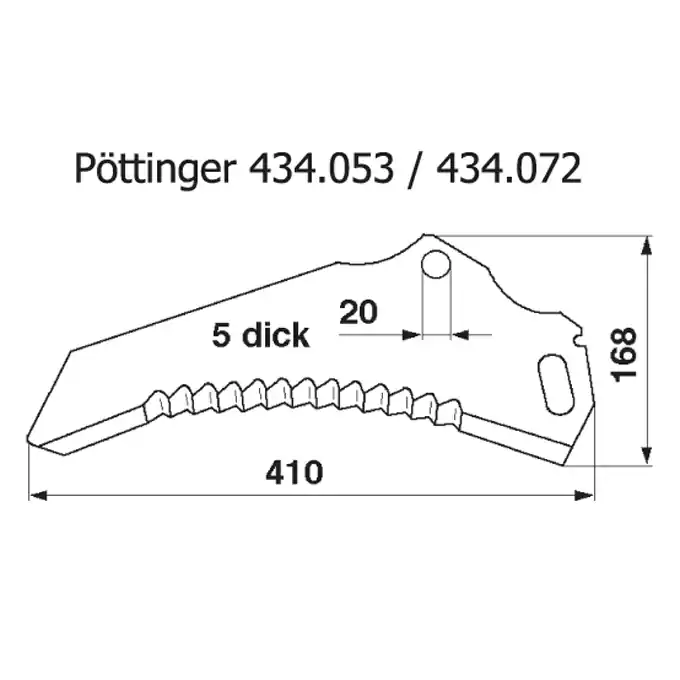 Ladewagenmesser p. f. Pöttinger 434.053 / 434.072 Rabatt