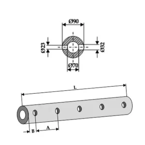Zinkentragrohr für 5 Zinken Top-Angebot