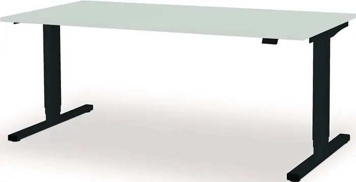 Schreibtisch levero H650-1250xB1800xT800mm anthrazitgrau/lichtgrau elektr.MAUSER Jetzt Bestellen