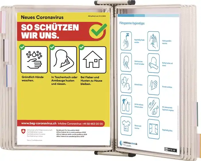 Echt Wandhalter 10 Sichttafeln weiß lackiertf.A4 TARIFOLD