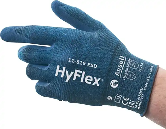 Handschuhe HyFlex 11-819 ESD Gr.9 blau EN 388,EN 16350 PSA II ANSELL VE: 12 Paare Mega-Angebot