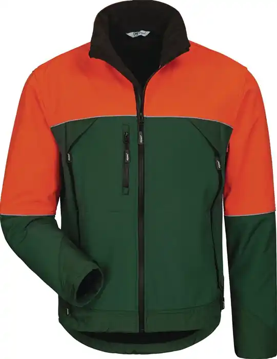 Waldarbeiter-Softshelljacke SANDDORN Gr.XL grün/orange ELYSEE Direktkauf