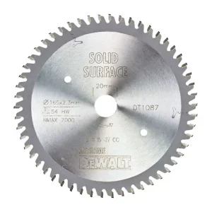 Knallerangebot DeWalt Kreissägebl., TRESPA, ExTREME 165x20x2,3 54HW 0°, Lasergeschn. Dehnungsschlitze