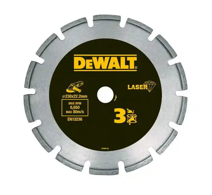 Ausverkauf DeWalt Diamant-Trennscheibe, 230x22,2x8,5x2,8mm, lasergeschweißt, Sehr harte Mat.